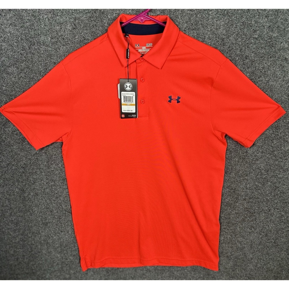 * NWT* Under Armour Polo Shirt Mens - SMALL-  Loose Fit Heat Gear Performance